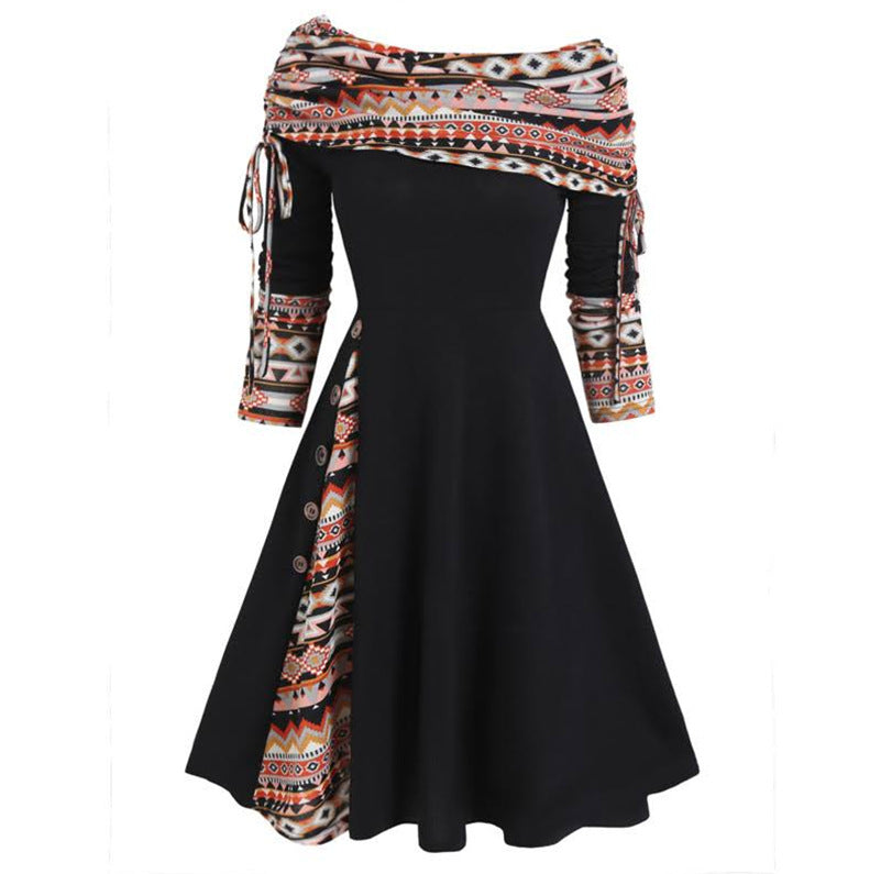 Michelle – Elegant Swing Dress with One Shoulder