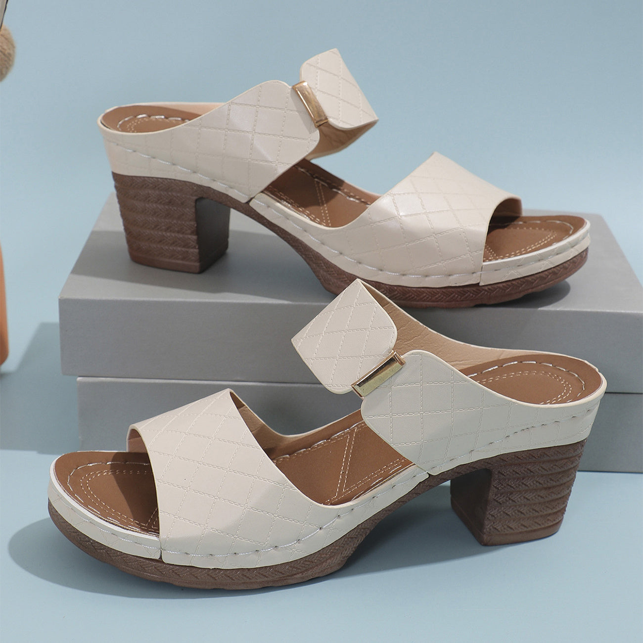 Lauren – Summer Women's Fashion Round Toe Sandals With Heel