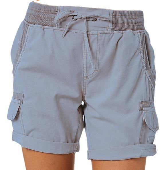Women's Cargo Shorts with Comfortable Waistband and Pockets