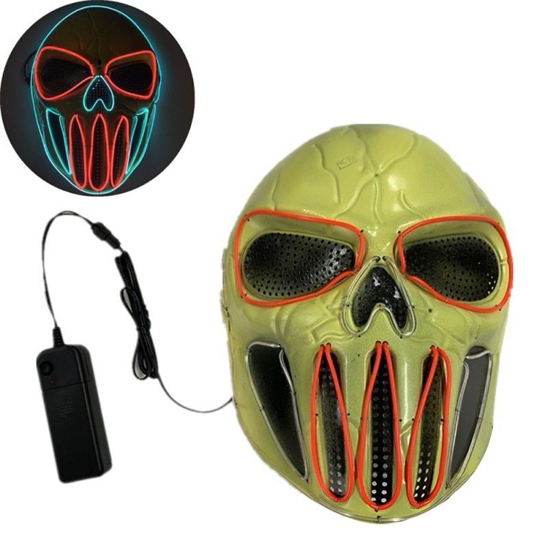 Halloween LED Mask for Adults – Glowing Party Mask for Costume Parties, Trick-or-Treat, and Decoration