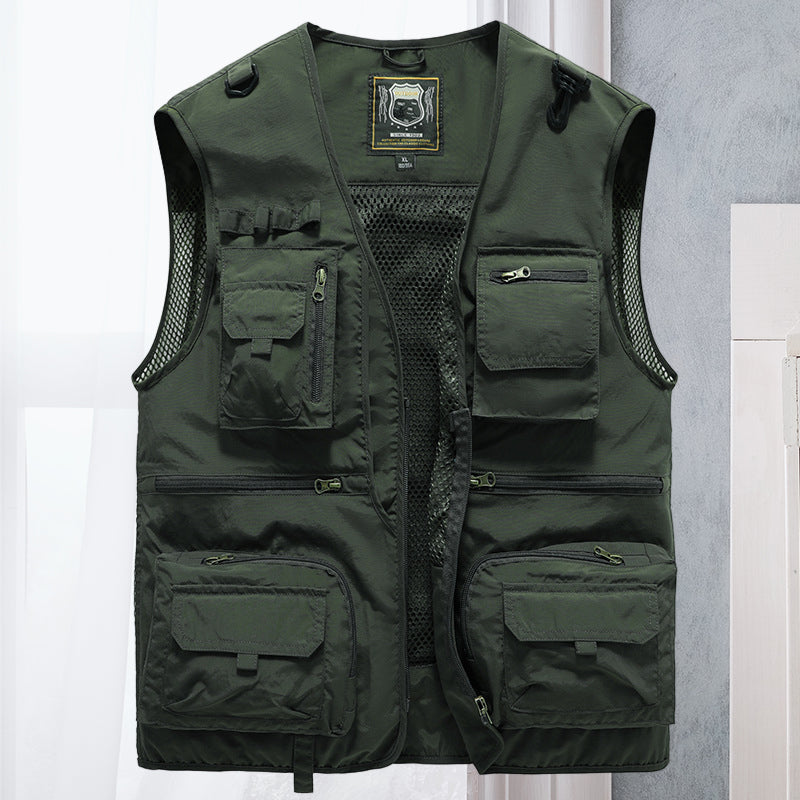 Heren outdoor bodywarmer met meerdere zakken – Praktisch voor vissen, wandelen en reizen