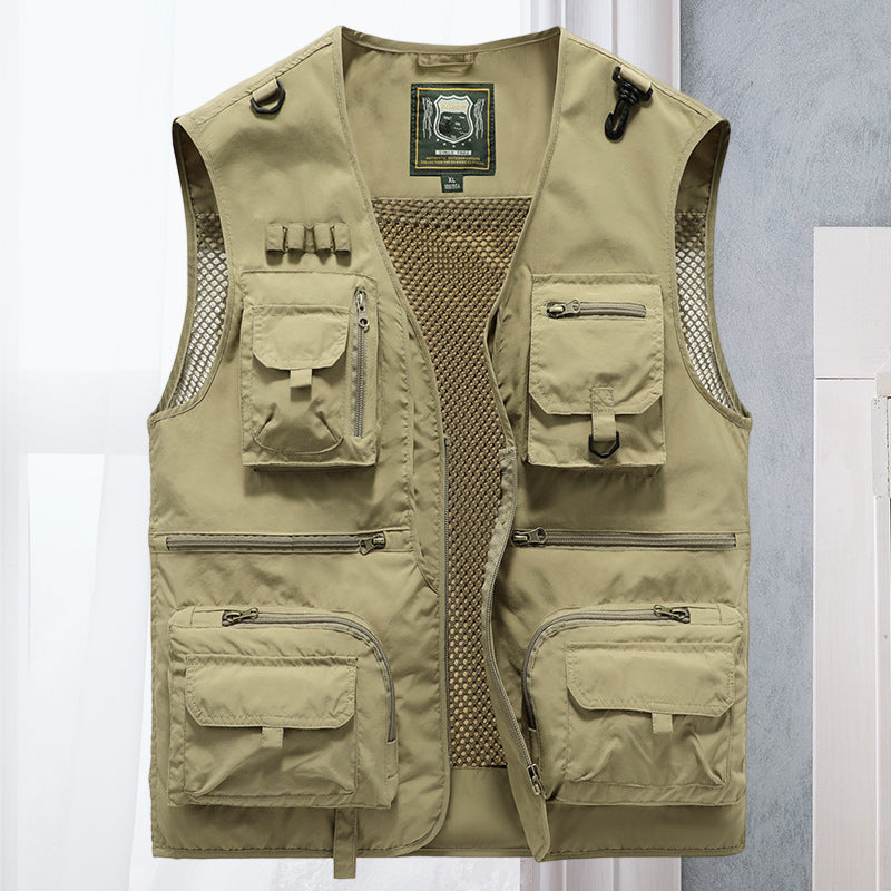 Heren outdoor bodywarmer met meerdere zakken – Praktisch voor vissen, wandelen en reizen