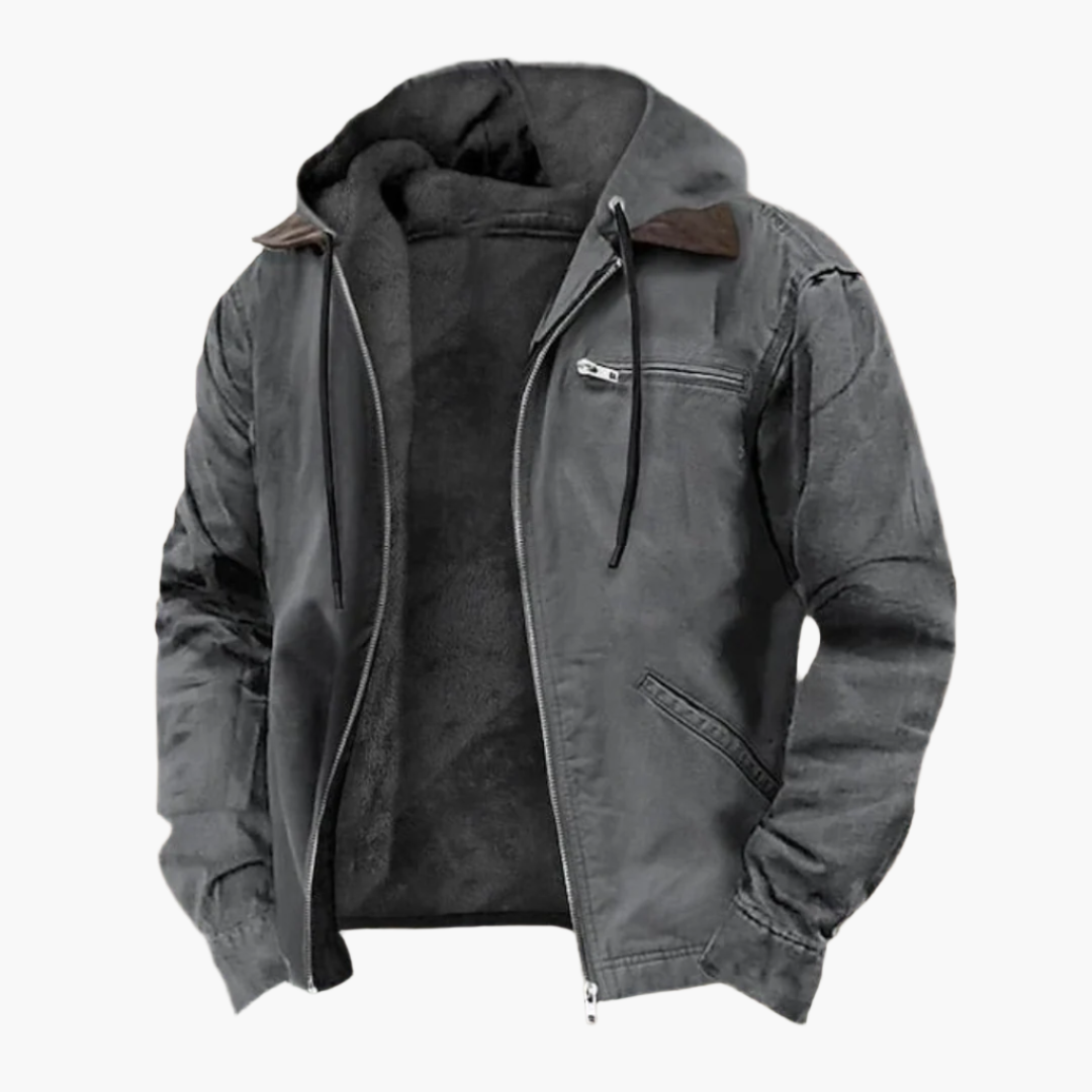 Men's Outdoor Casual Jacket with Hood and Pockets – Comfortable Style for Every Day