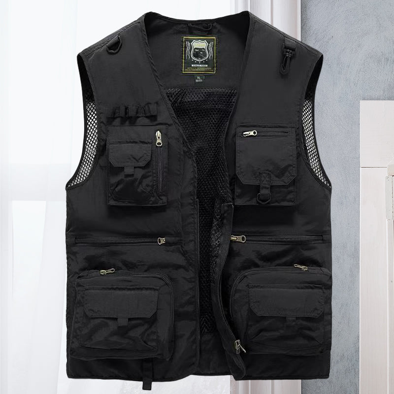 Heren outdoor bodywarmer met meerdere zakken – Praktisch voor vissen, wandelen en reizen