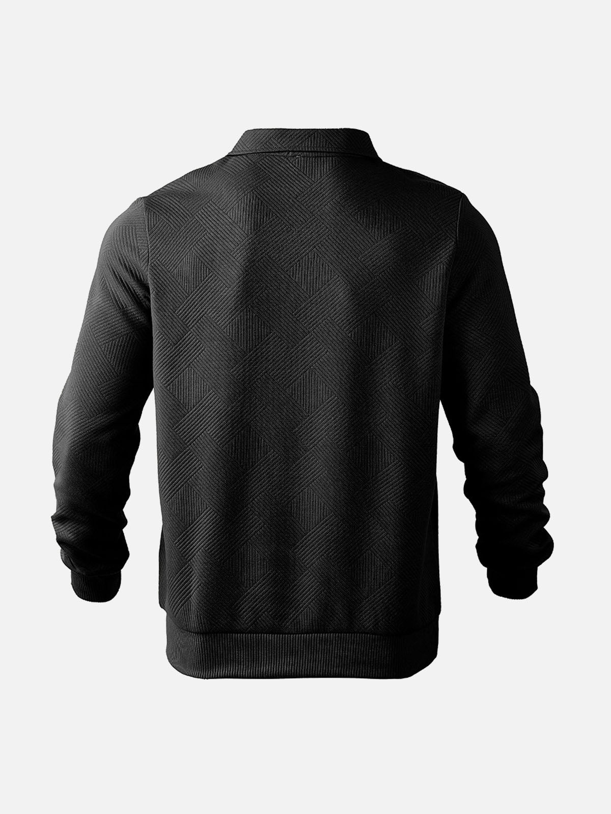 Men's Half-Zip Knitted Pullover with Modern Pattern – Smart Casual Sweater for Every Occasion