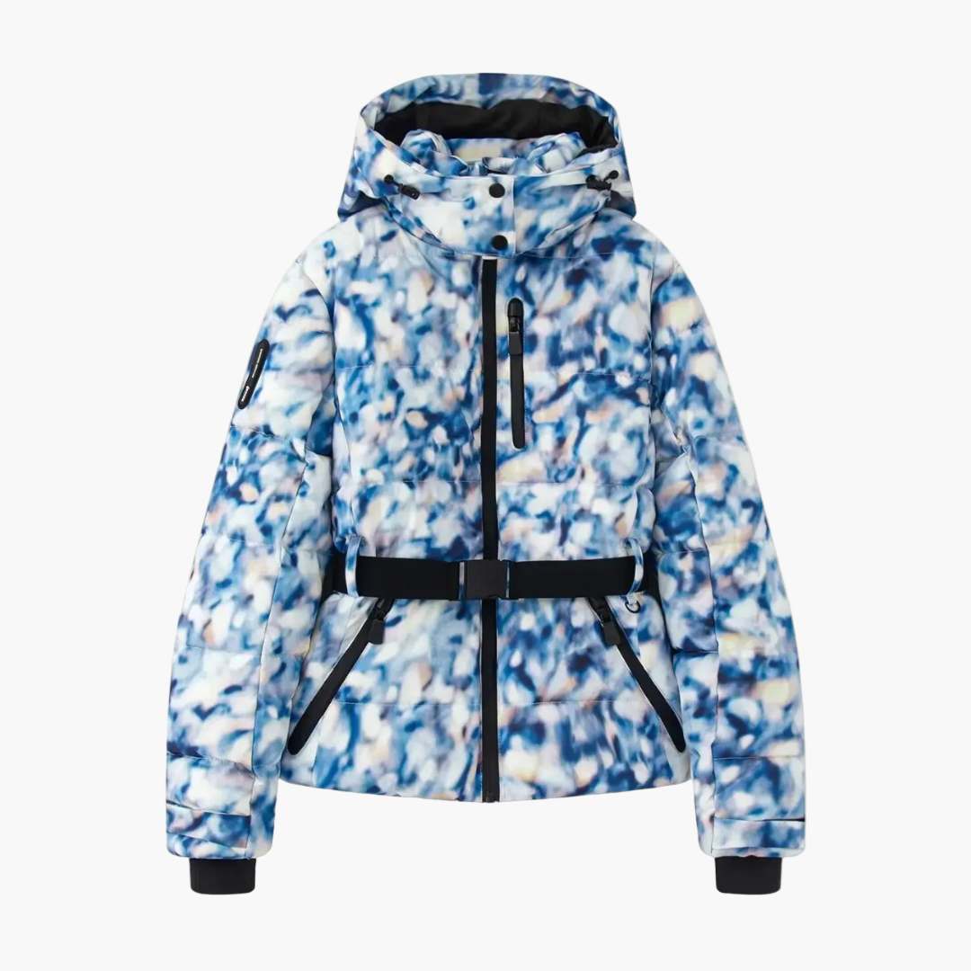 Women's Quilted Winter Coat with Belt and Hood – Stylish Water-Repellent Puffer Jacket for Cold Days