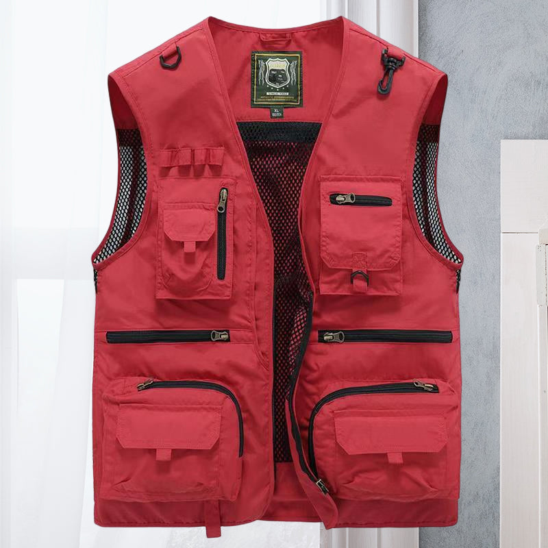 Heren outdoor bodywarmer met meerdere zakken – Praktisch voor vissen, wandelen en reizen