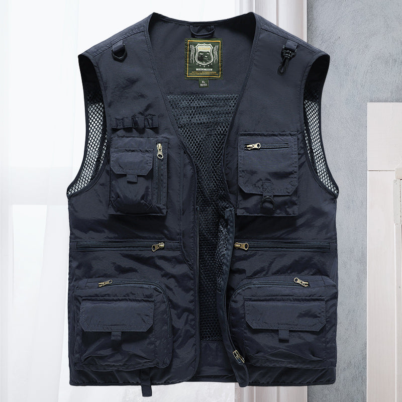 Heren outdoor bodywarmer met meerdere zakken – Praktisch voor vissen, wandelen en reizen