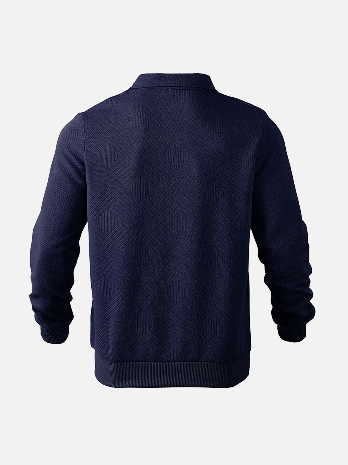 Men's Half-Zip Knitted Pullover with Modern Pattern – Smart Casual Sweater for Every Occasion