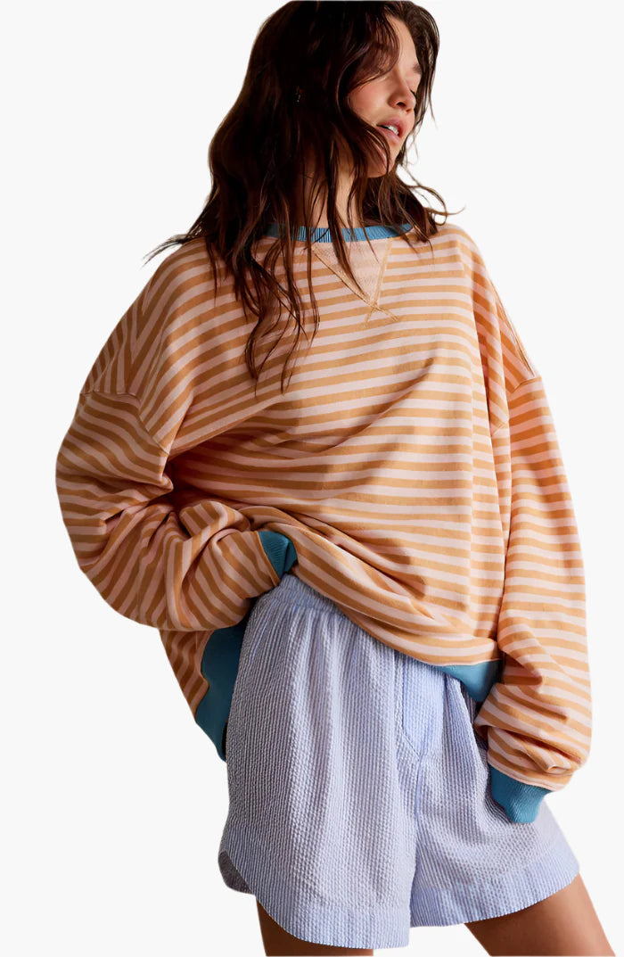 Women's Oversized Striped Sweater – Casual Comfort for Autumn and Spring