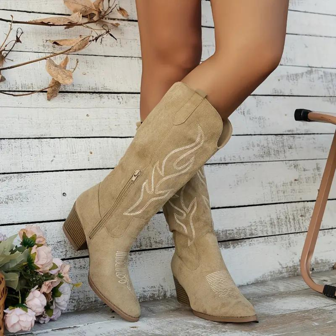 Women's Western Boots Knee-High Cowboy Style for Fashion and Leisure