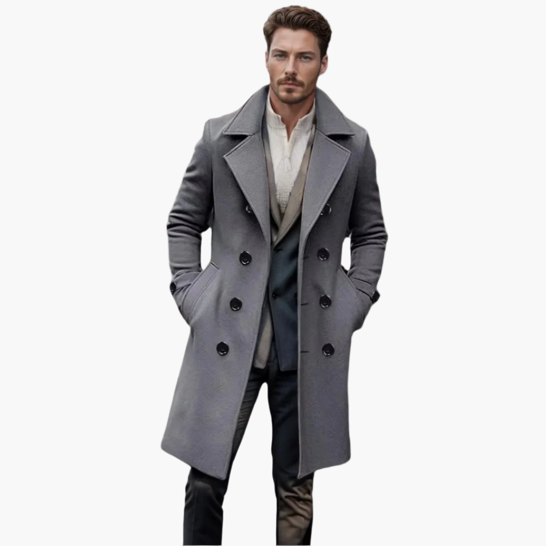 Men's Long Italian Coat – Stylish Overcoat for Business and Everyday Elegance