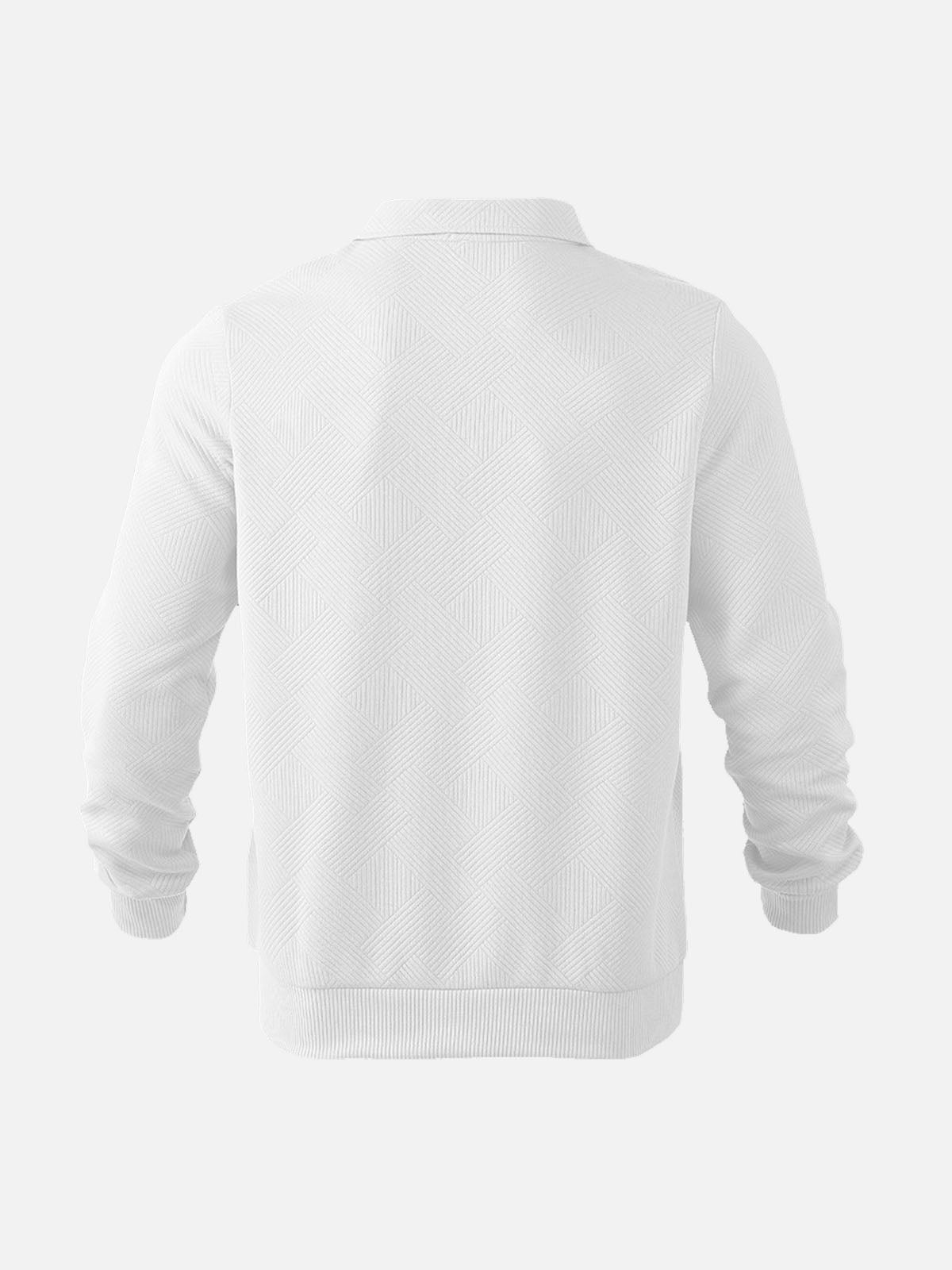 Men's Half-Zip Knitted Pullover with Modern Pattern – Smart Casual Sweater for Every Occasion