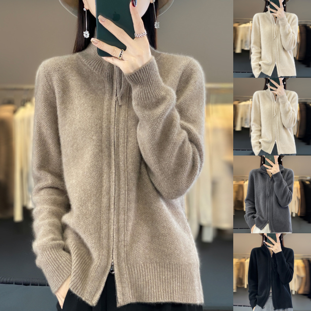 Women's Luxury Knitted Cardigan with Zipper – Stylish and Comfortable for Every Occasion