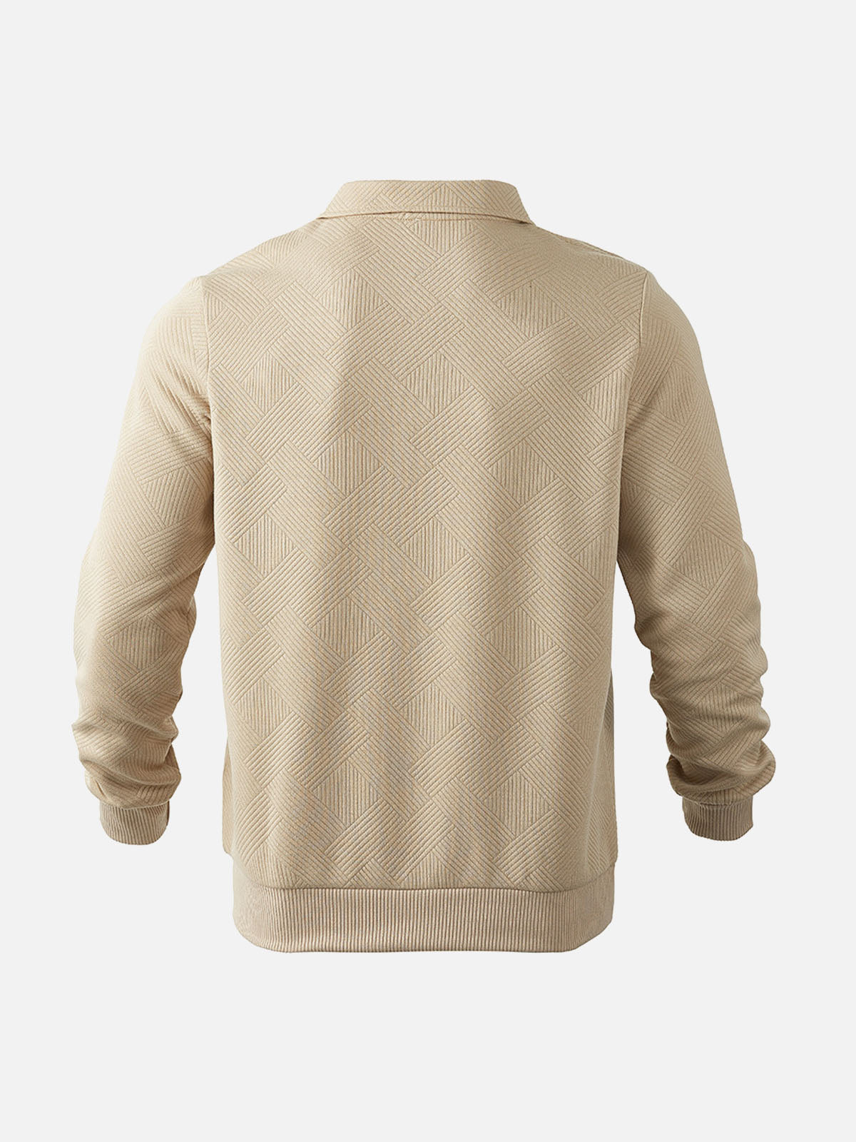Men's Half-Zip Knitted Pullover with Modern Pattern – Smart Casual Sweater for Every Occasion