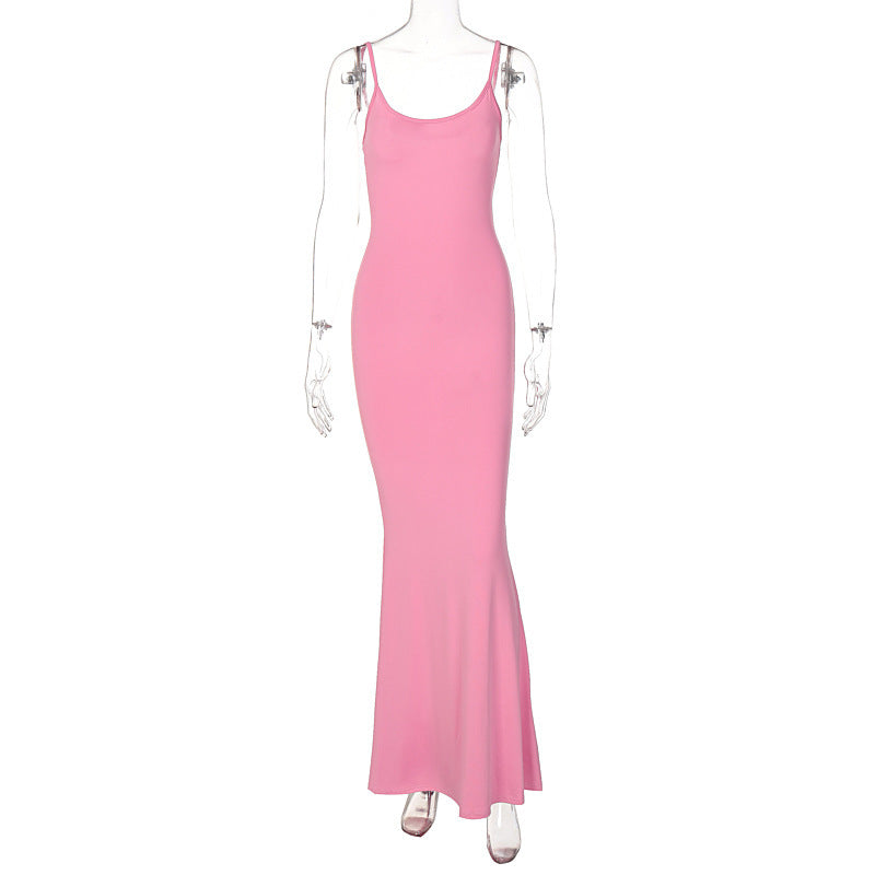 Joy – Spaghetti Straps Long Dress Female Sexy Tight Bodycon Party Dress