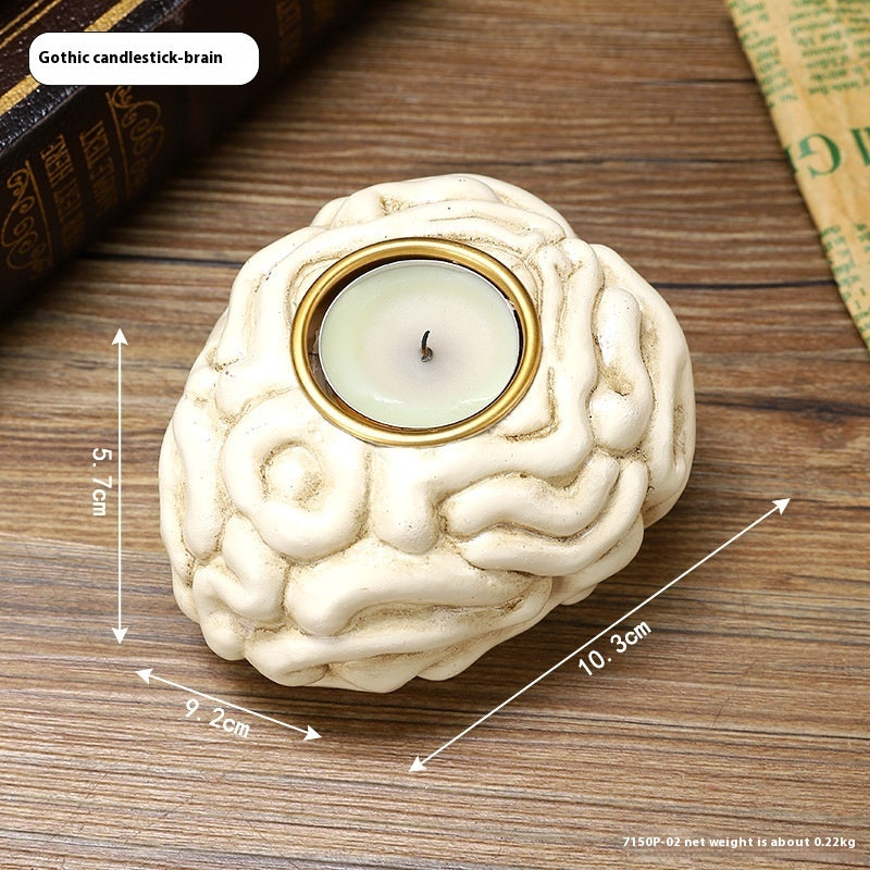 Halloween Gothic Tealight Holder Set – Heart, Brain & Spine Decoration
