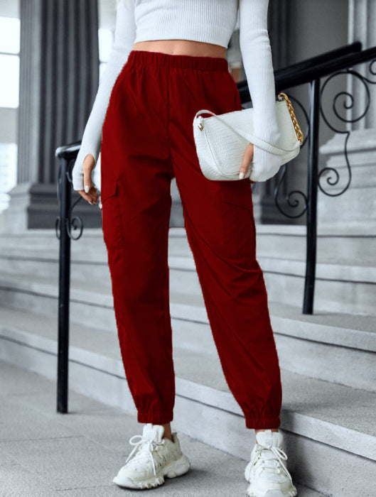 Claire – Fashionable Cargo Pants with Multiple Pockets and Elastic Waistband