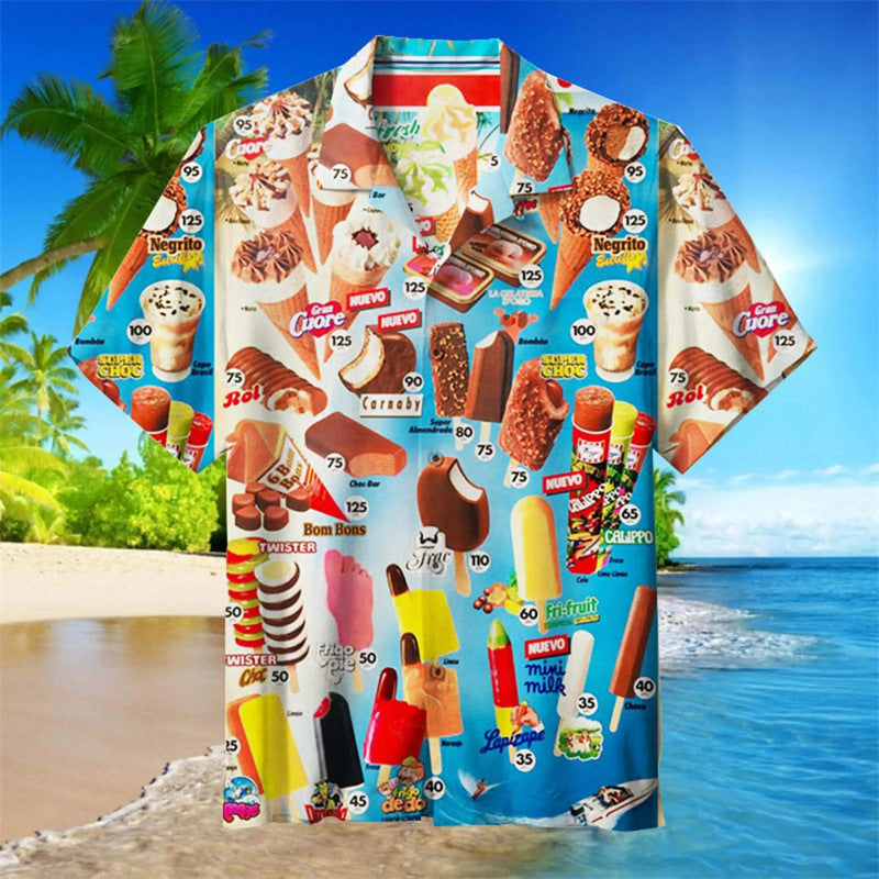 Men's Hawaii Shirt with Retro Ice Design – Summer Style with Nostalgic Print