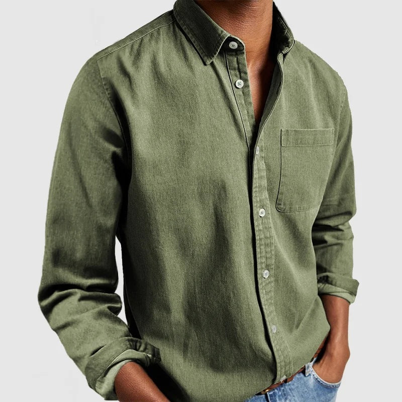 Men's casual shirt with chest pocket – long sleeve for work and weekend