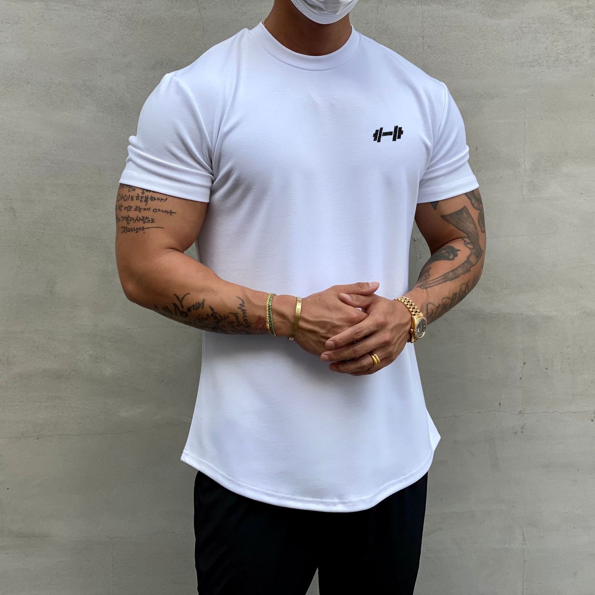 Steven – American Slim Fit Muscle T-shirt with Round Hem and Short Sleeves