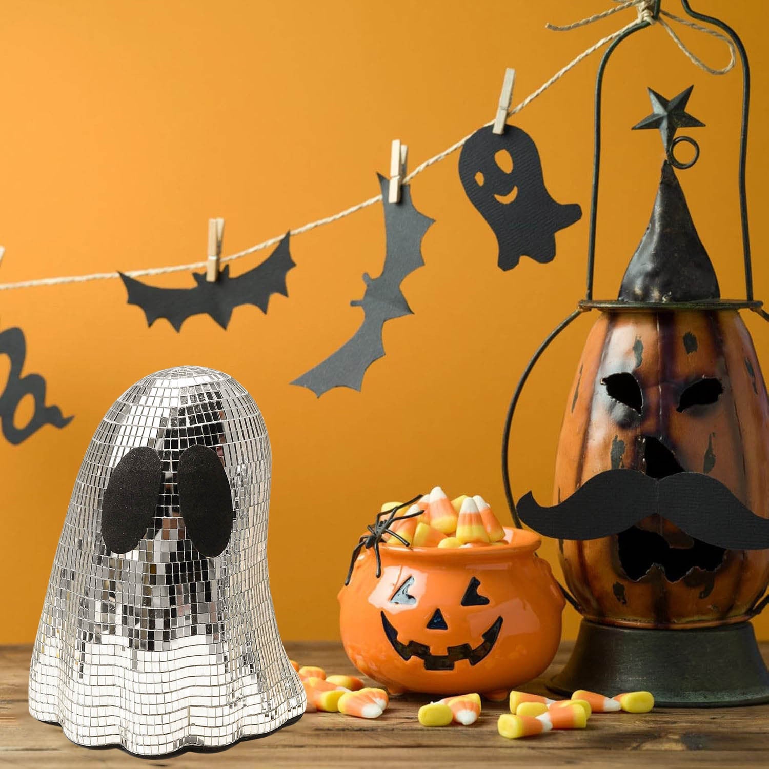 Halloween Spook Disco Decoration Set – Shiny Ghost Figures for Party & Atmospheric Decoration
