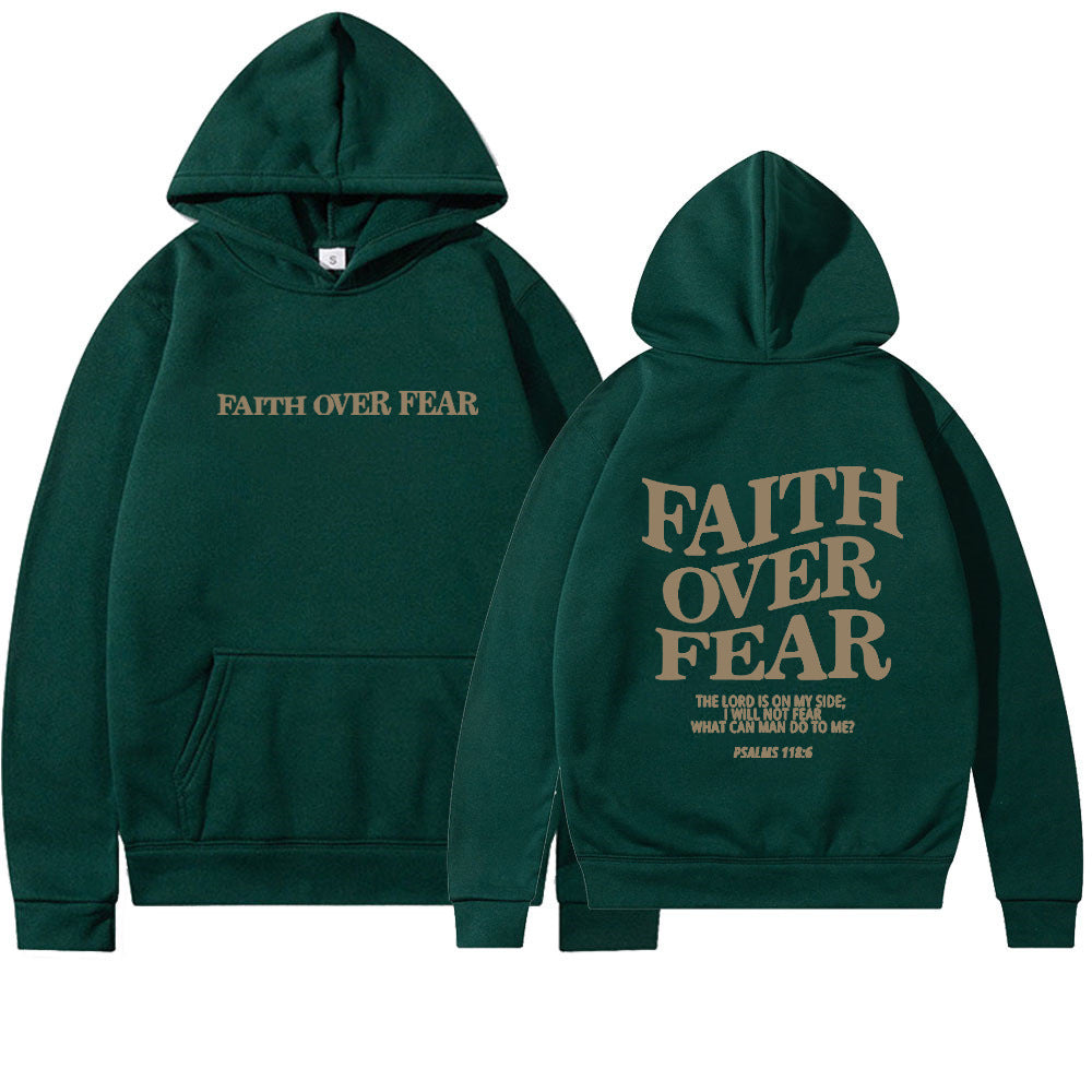 Faith Over Fear unisex hoodie – comfortable casual hoodie with print for men and women