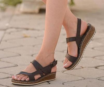 Joan – Women's Comfort Sandals with Adjustable Strap – Summer Wedge Heel with Cushioning