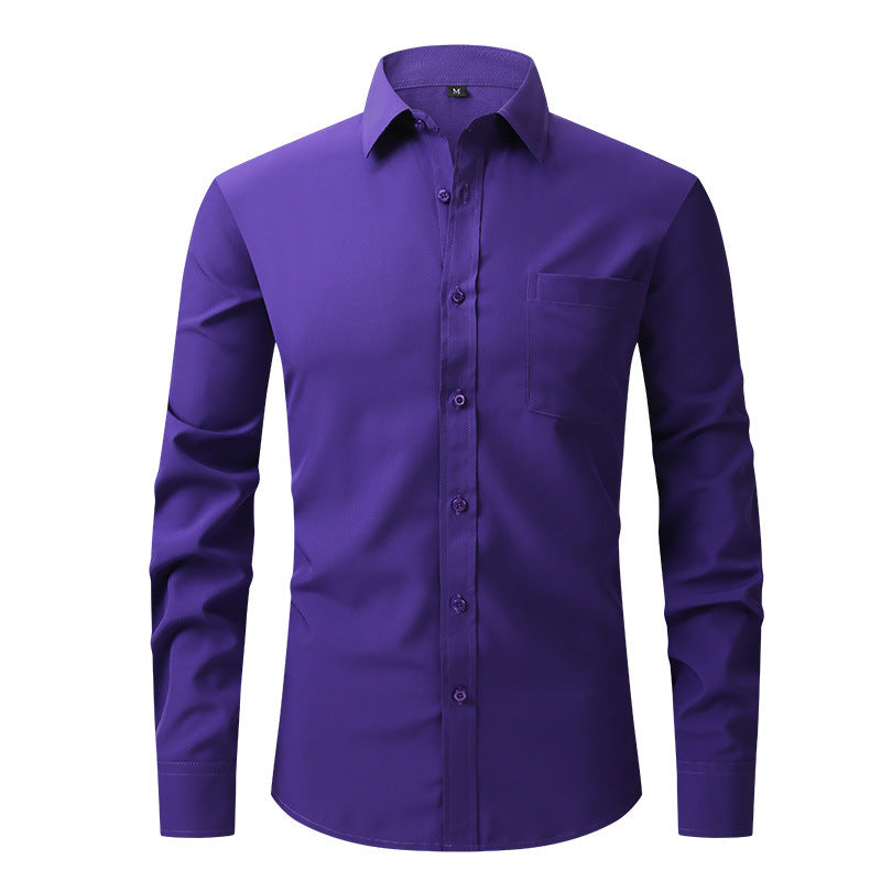 Men's Classic Shirt with Long Sleeves – Stylish Basic for Office or Occasions