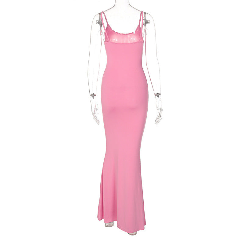 Joy – Spaghetti Straps Long Dress Female Sexy Tight Bodycon Party Dress