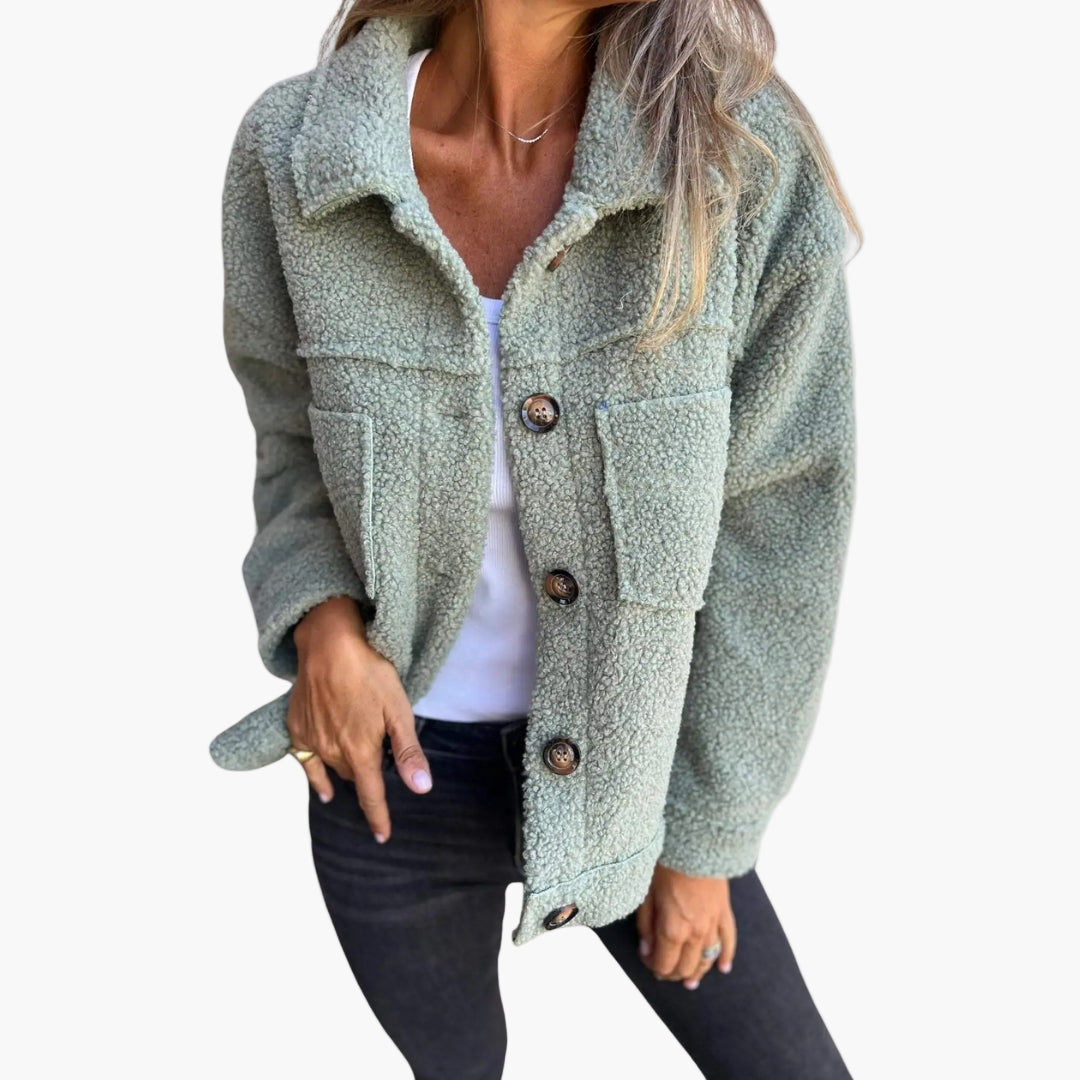 Women's Teddy Fleece Jacket – Fashionable Sherpa Jacket for Comfort and Warmth