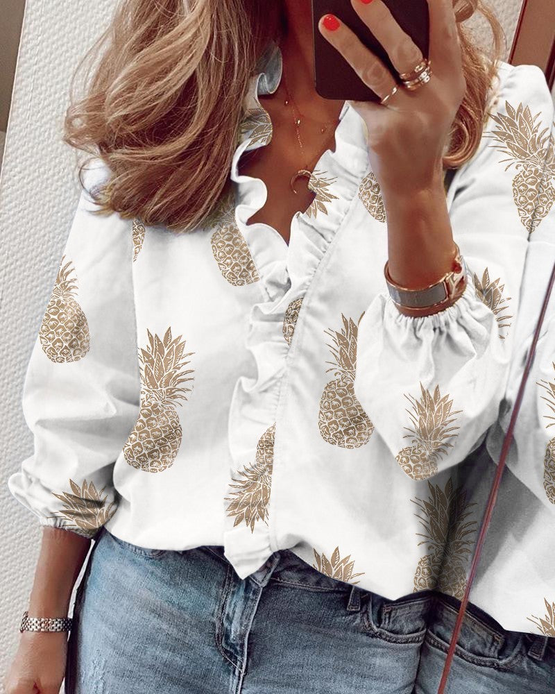 Phoebe – Long Sleeve Blouse with Ruffles