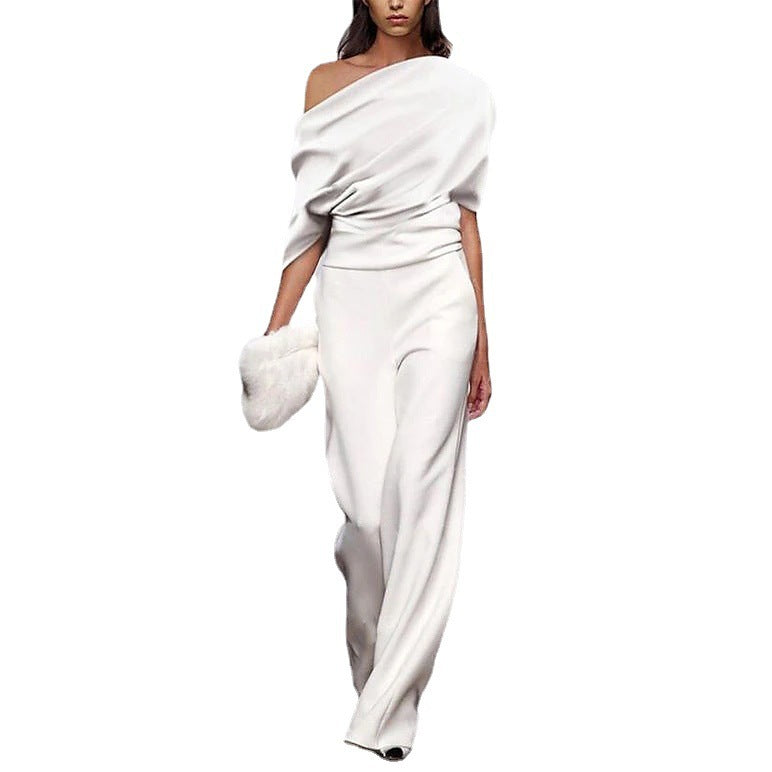 Ladies Elegant Off-Shoulder Jumpsuit – Chic Evening Look with Modern Flair