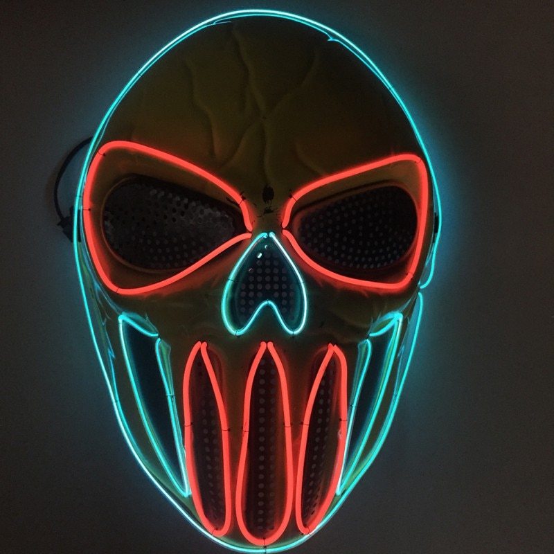Halloween LED Mask for Adults – Glowing Party Mask for Costume Parties, Trick-or-Treat, and Decoration