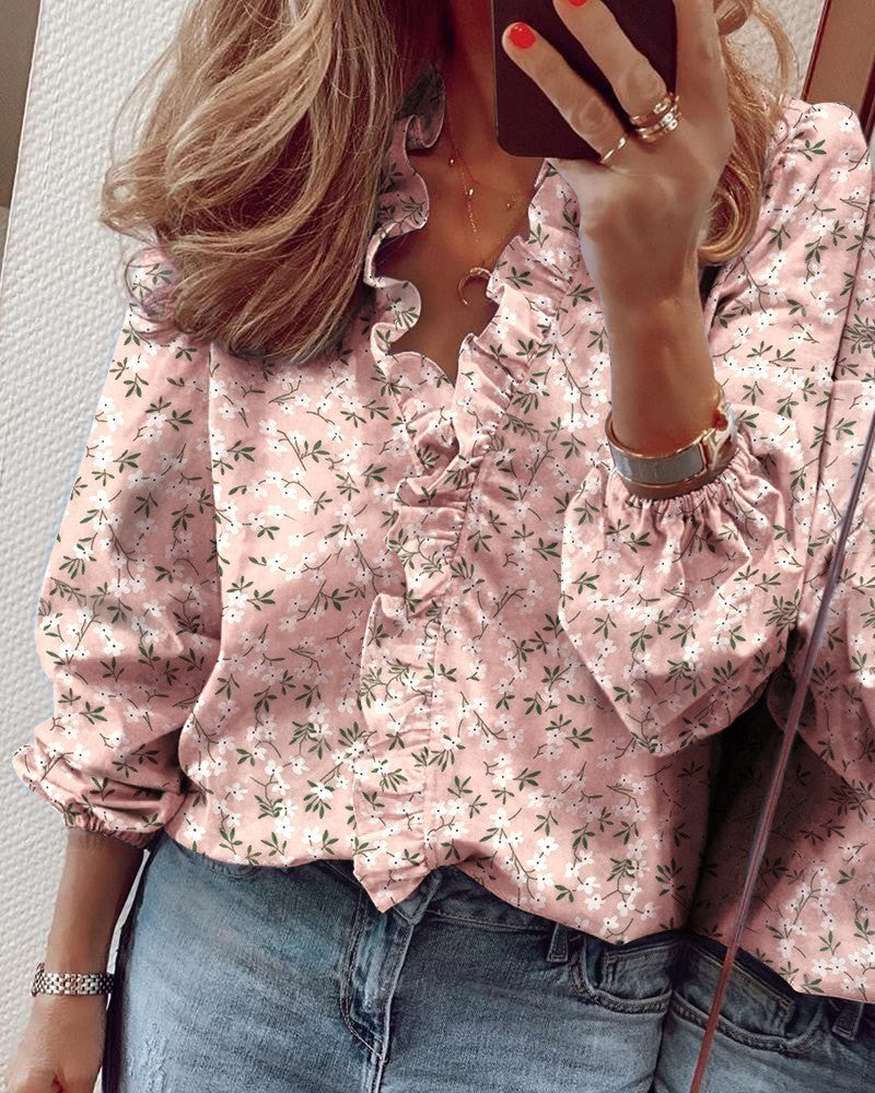 Phoebe – Long Sleeve Blouse with Ruffles