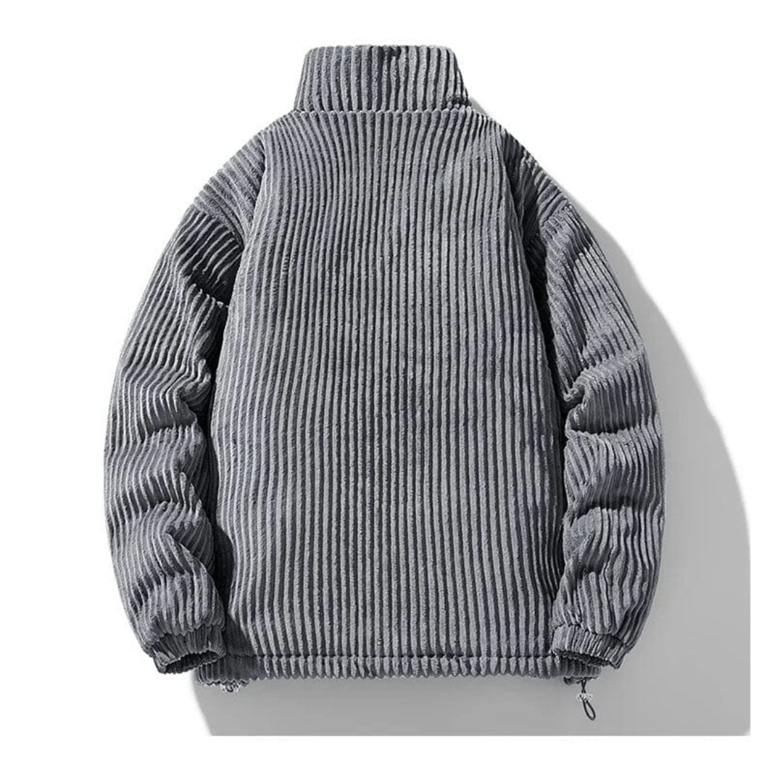 Men's Corduroy Winter Jacket, Casual Ribbed, Comfortable and Warm