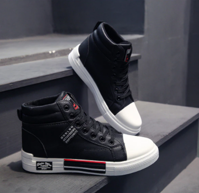 Men's High Sneakers Streetwear Style – Casual Fashion Shoes for Autumn and Winter