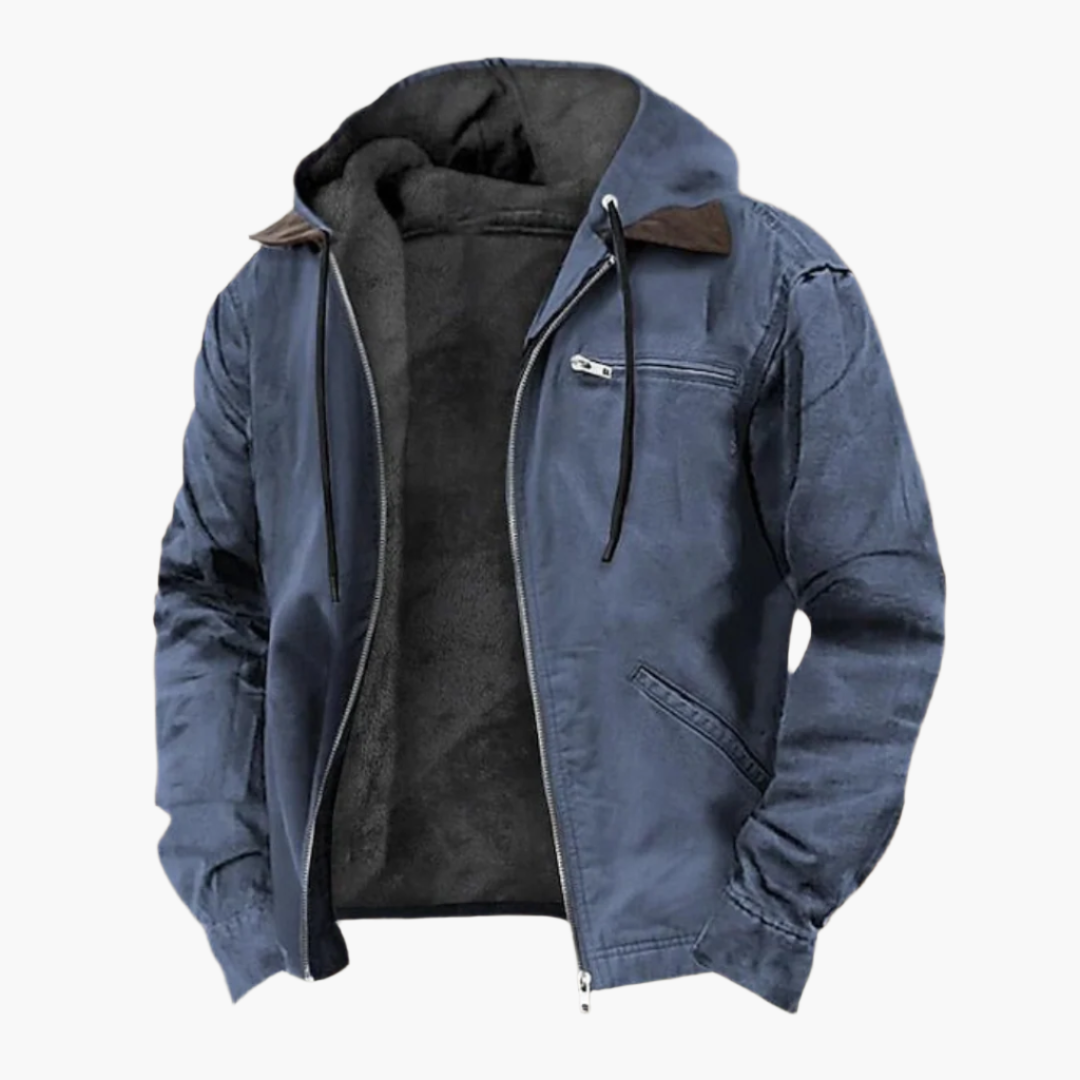 Men's Outdoor Casual Jacket with Hood and Pockets – Comfortable Style for Every Day