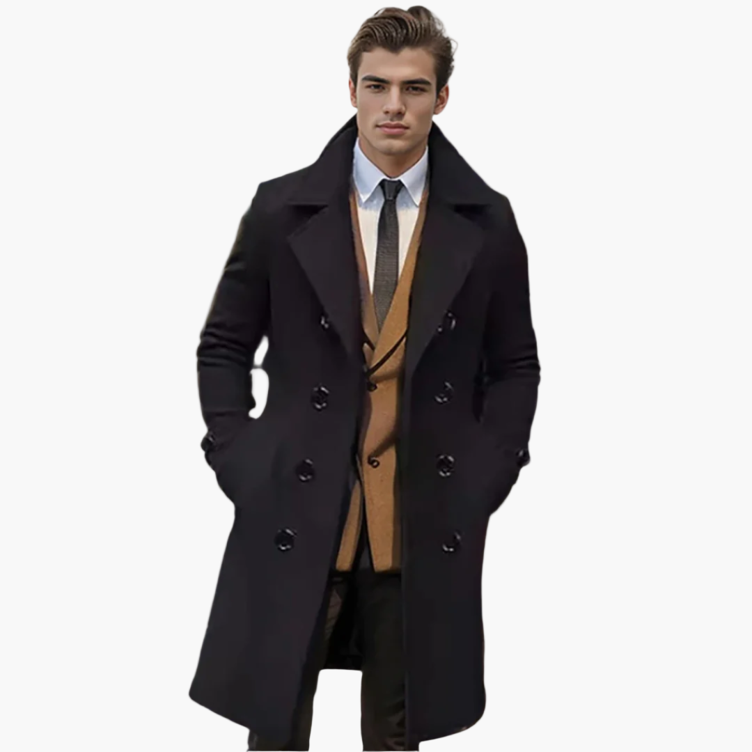 Men's Long Italian Coat – Stylish Overcoat for Business and Everyday Elegance
