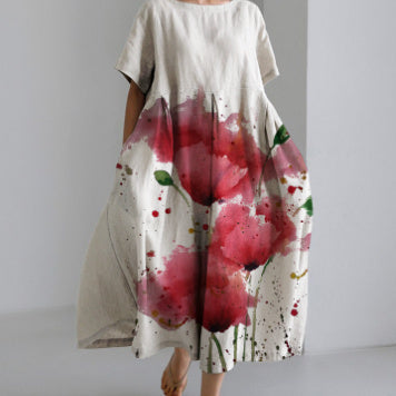 Jessica – 3D Printed Cotton-like Casual Fashion Dress