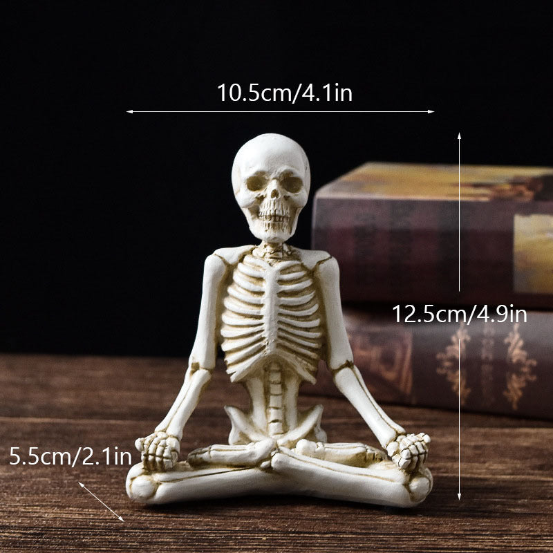 Halloween Decoration Figurines Skeleton Yoga Set – Funny Skull Figurines for Halloween Party, Trick-or-Treat & Spooky Atmosphere