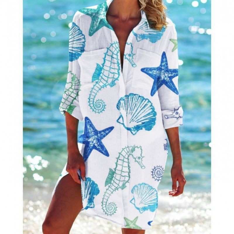 Francesca – Women's Beach Dress with Cute Print – Loose Summer Design for the Sun