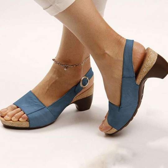 Women's Comfort Sandals with Heel and Open Toe
