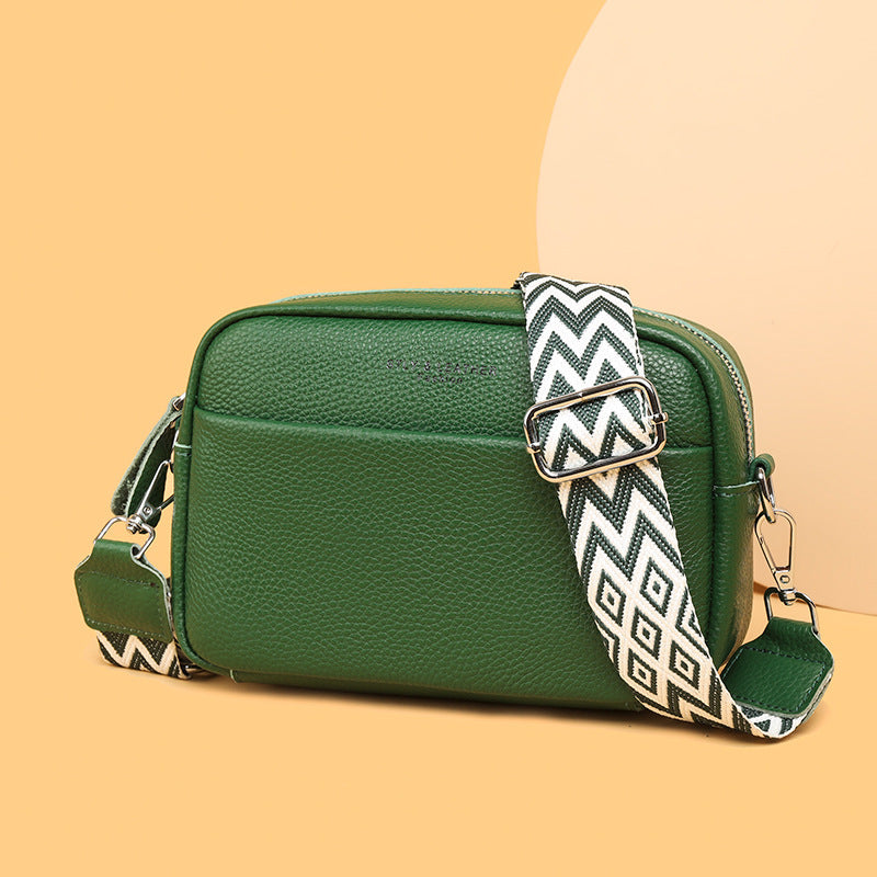 Hayley – Shoulder bag with Rhombus Embroidered Wide Shoulder Strap