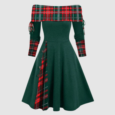 Michelle – Elegant Swing Dress with One Shoulder