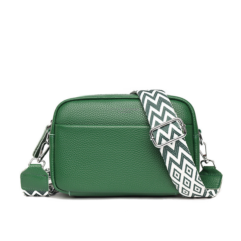 Hayley – Shoulder bag with Rhombus Embroidered Wide Shoulder Strap