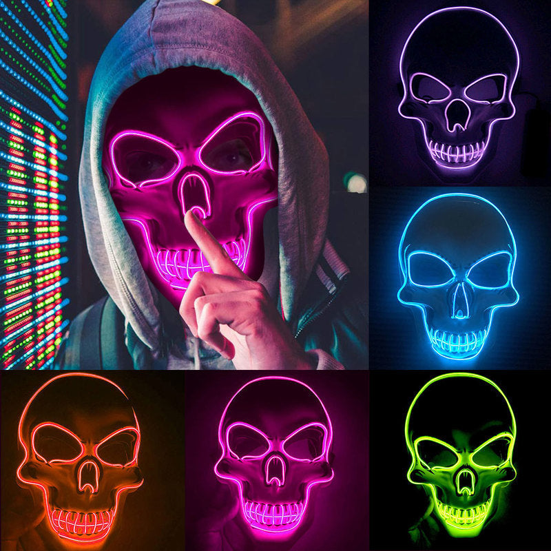 Halloween LED Skull Mask for Adults – Cool Illuminated Mask for Parties, Trick-or-Treat & Cosplay
