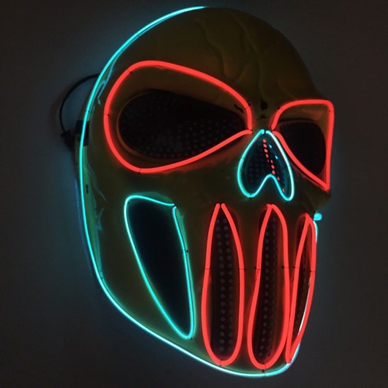 Halloween LED Mask for Adults – Glowing Party Mask for Costume Parties, Trick-or-Treat, and Decoration