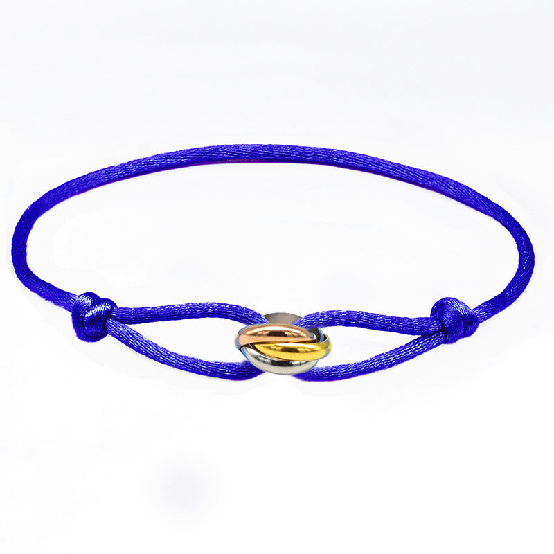 Ladies bracelet with adjustable cord and elegant decorative knot – stylish women's bracelet