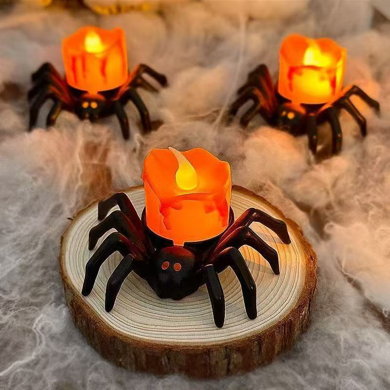 Halloween Spider Candle Lamp – Decoration for Party, Trick-or-Treat & Creepy Atmosphere
